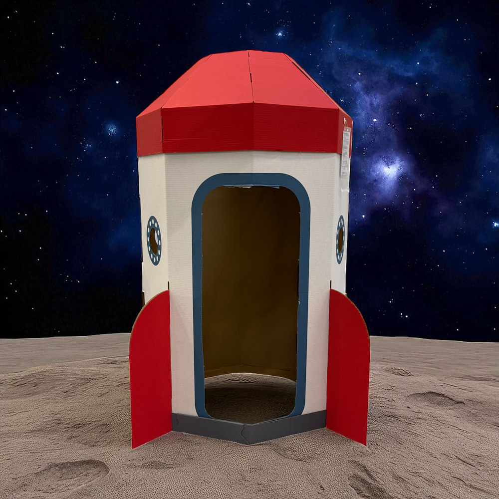 IKEA Red and White Cardboard Rocket Playhouse